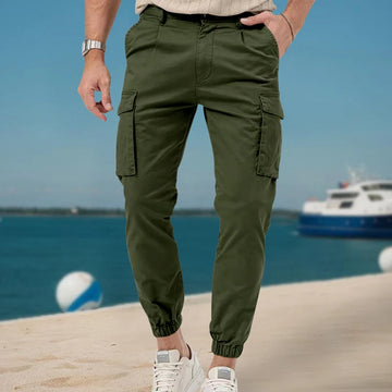 Riolio Spring And Autumn New Multi-pocket Overalls Men's Leisure Sports Trouser Pants All The Fashion Trend Men's Street Fashion